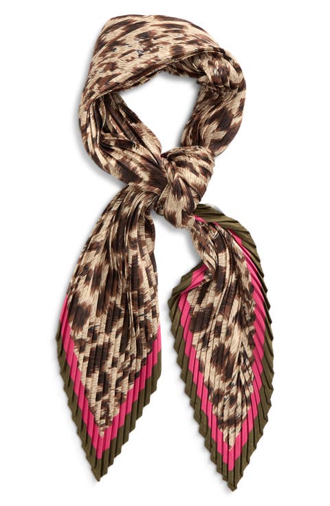 Pleated Spots on Spots Diamond Silk Scarf