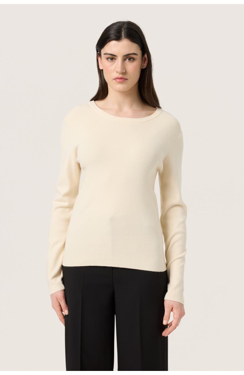 Soaked in Luxury SLSina Round Neck Slim Fit Pullover, Main, color, Whitecap Gray