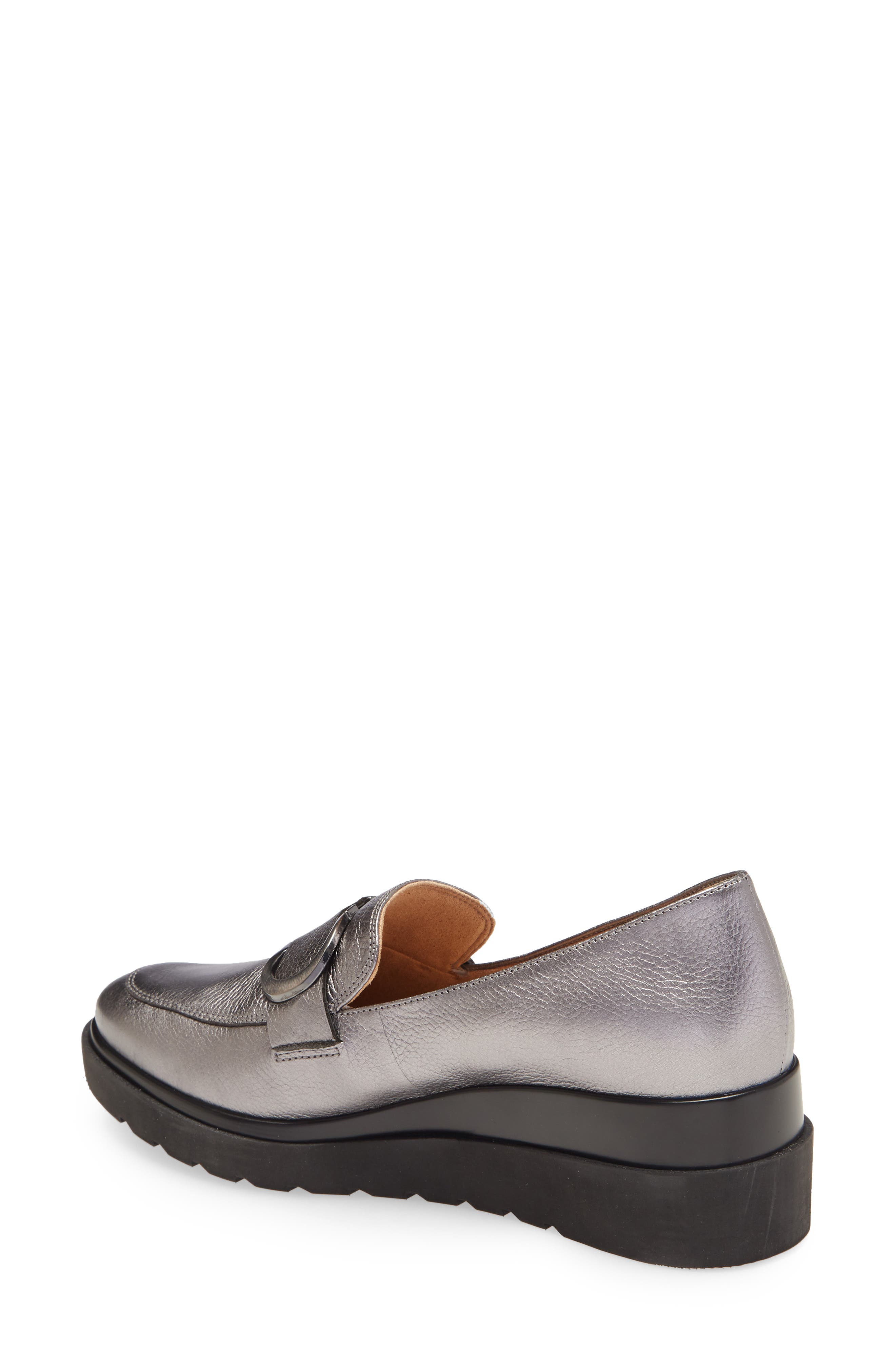 Somerset Wedge Loafer, Alternate, color, PEWTER LEATHER