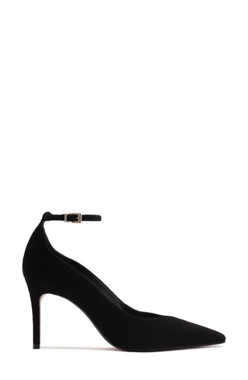 Schutz Mia Ankle Strap Pointed Toe Pump In Black