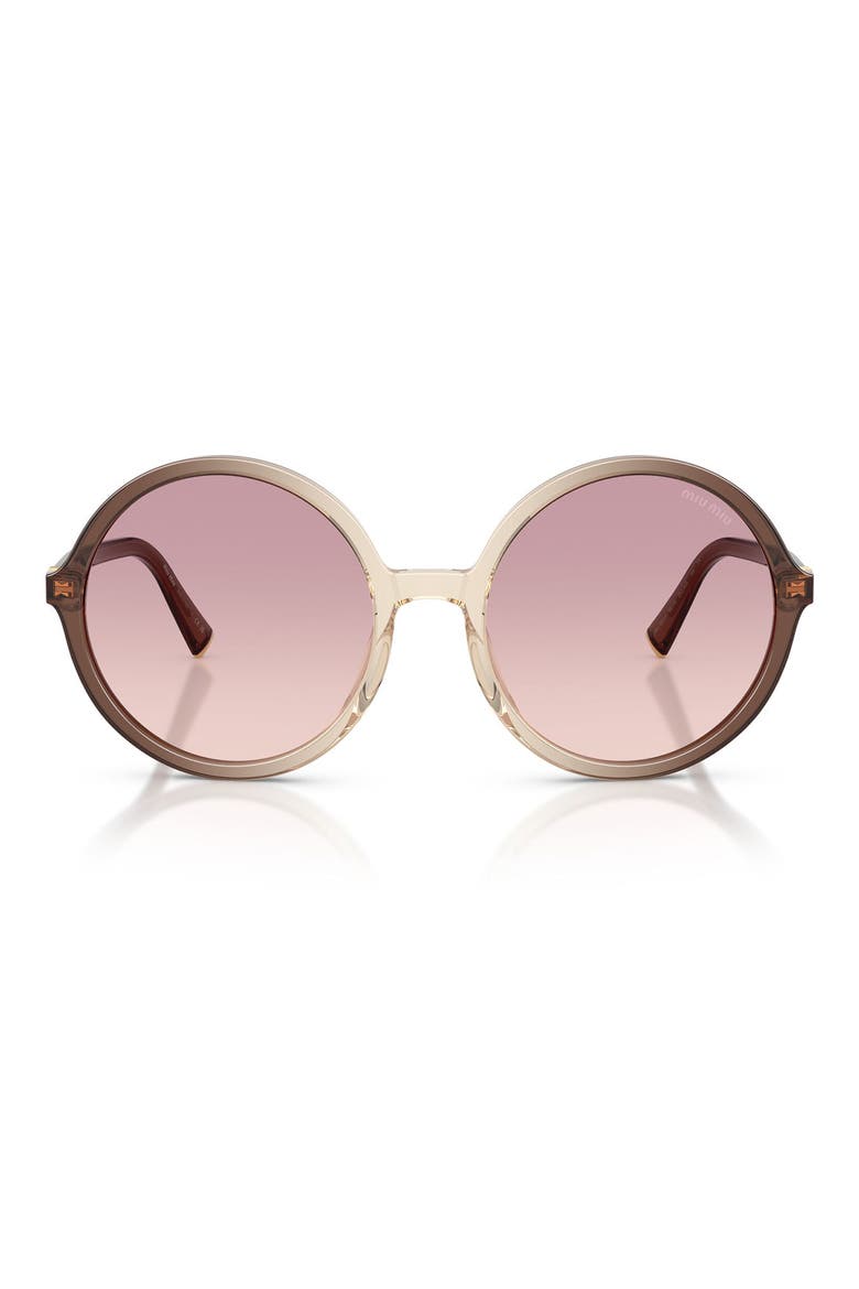 59mm Gradient Round Sunglasses, Main, color, BROWN GRADIENT/ BROWN/ VIOLET