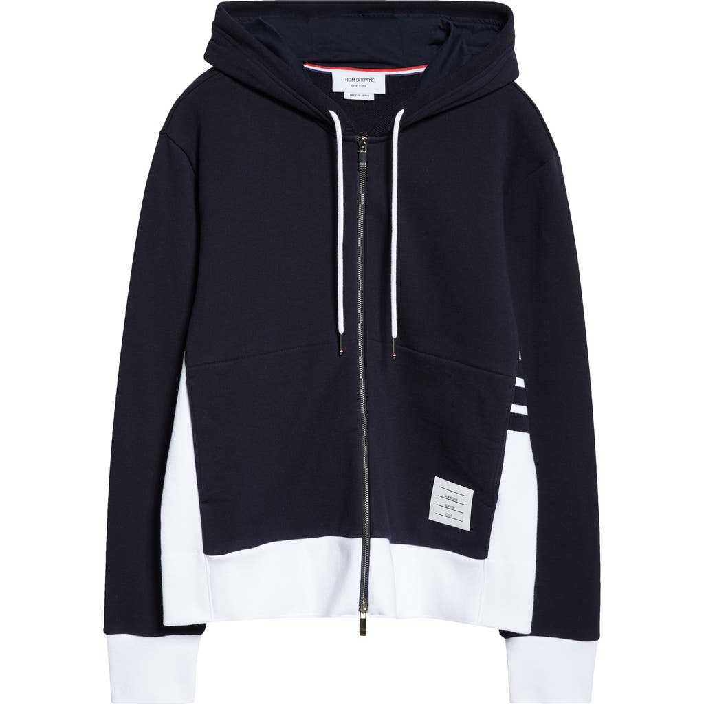 Thom Browne Engineered 4-bar Cotton French Terry Zip-up Hoodie In Navy