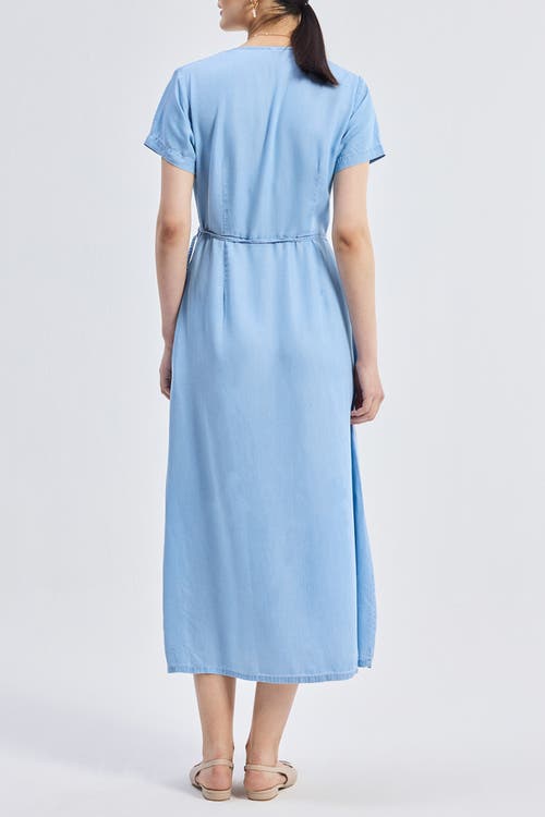 Reistor Maxi Wrap Dress In Ocean Blue