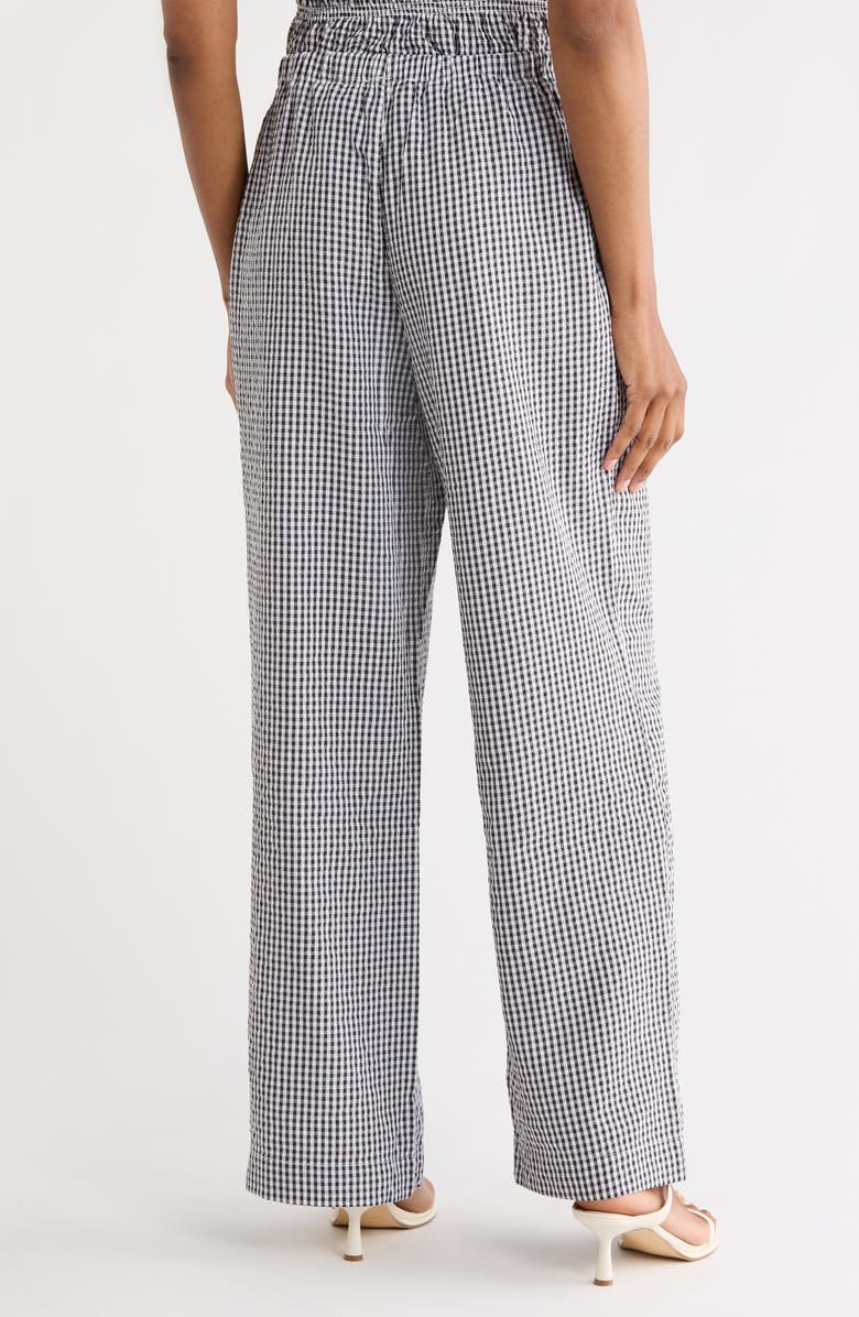 WAYF Seersucker Drawstring Pants, Alternate, color, Black Seersucker