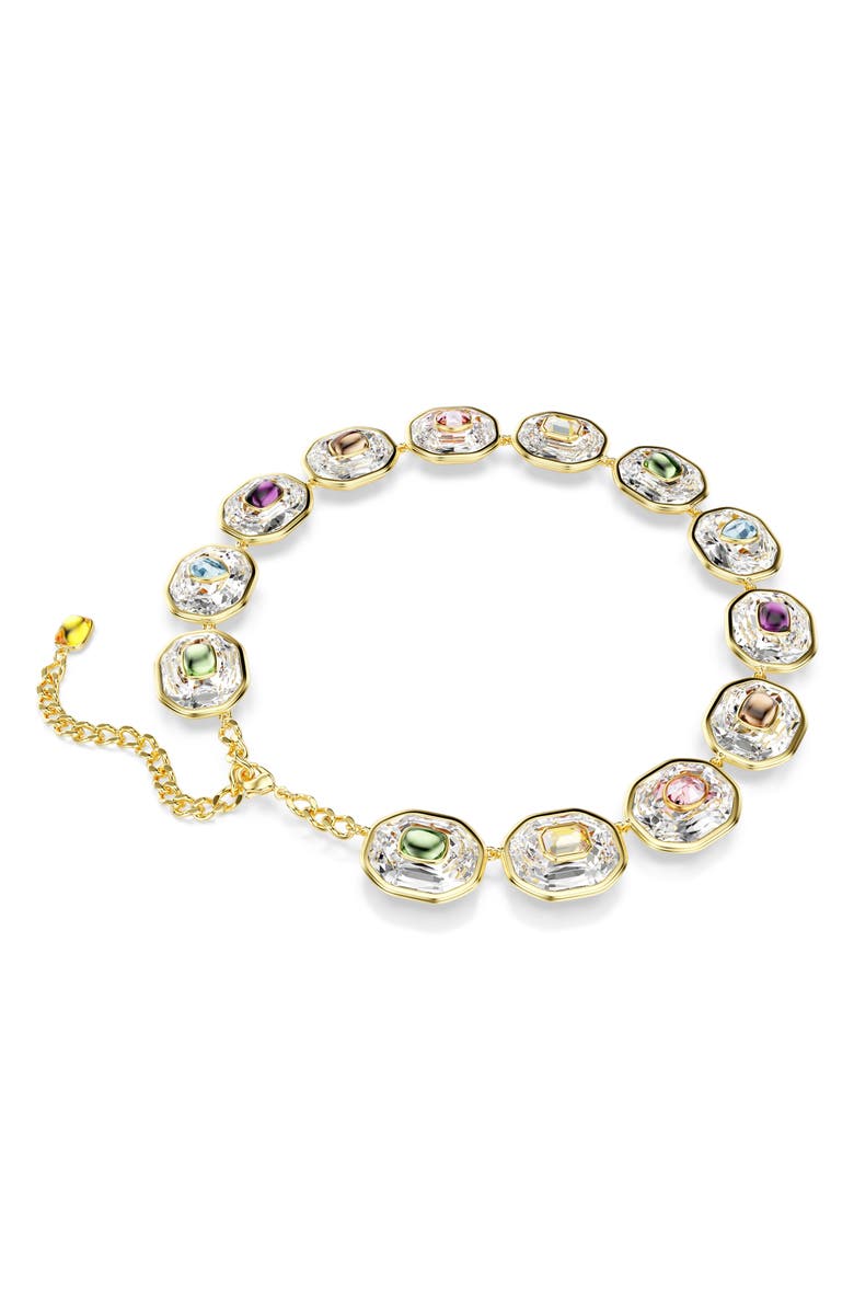 Swarovski Chroma Crystal Collar Necklace, Alternate, color, Gold/ Multi