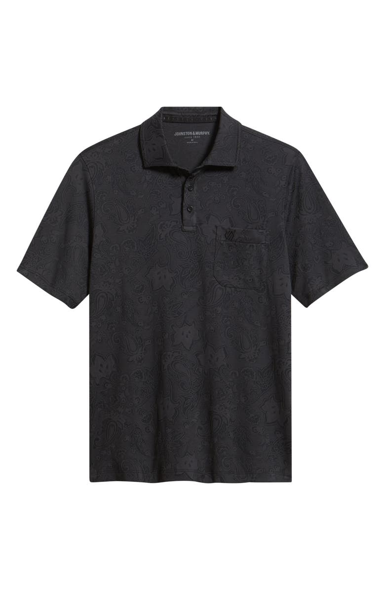 Johnston & Murphy Evans Jacquard Polo, Main, color, Black Paisley