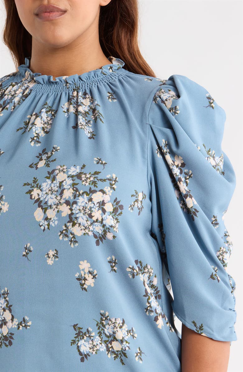 SUGARLIPS Moxi Floral Print Puff Sleeve Top, Alternate, color, Blue/ Multi