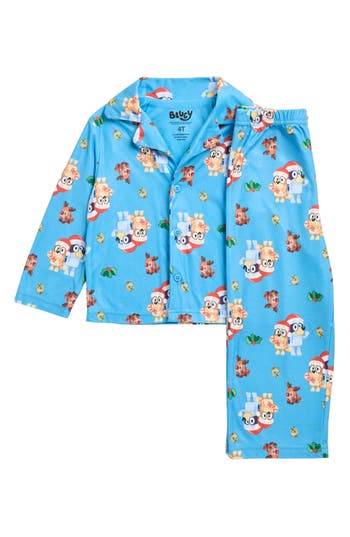 Ame Kids' Bluey Fitted Two-piece Pajamas In Blue