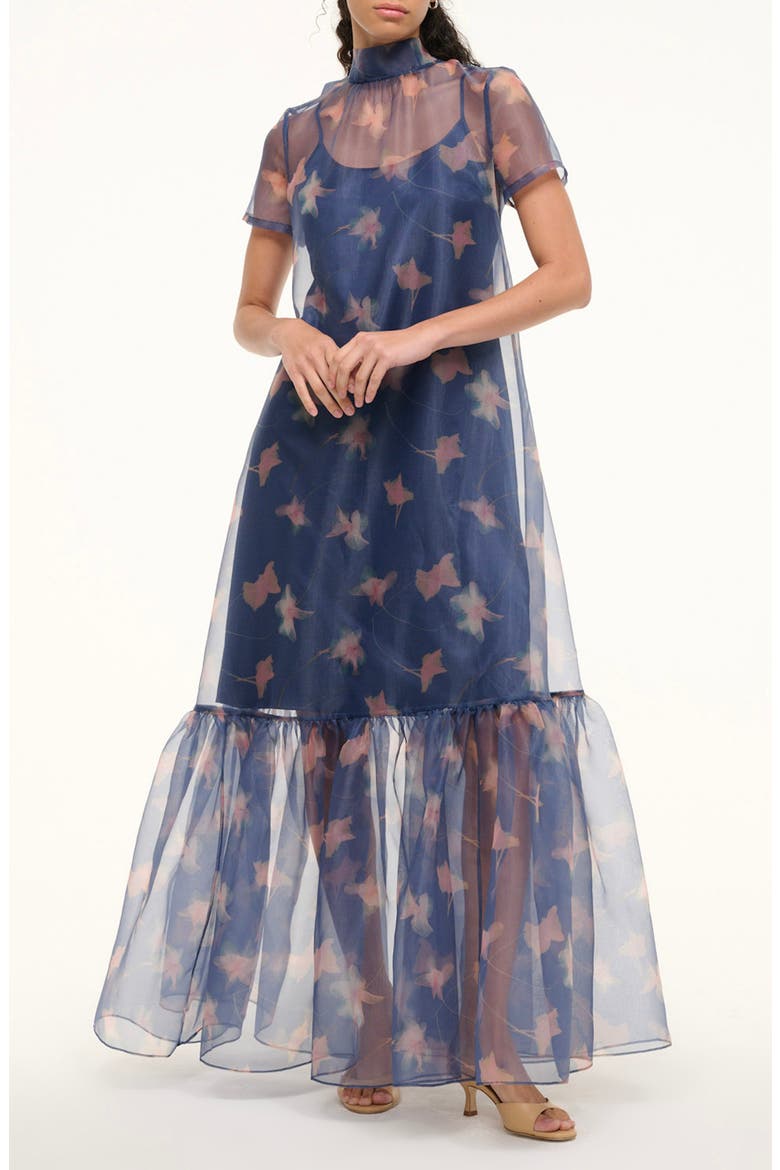Calluna Maxi Cocktail Dress, Main, color, BOTANICAL NAVY