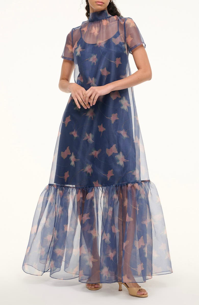 STAUD Calluna Maxi Cocktail Dress, Main, color, Botanical Navy