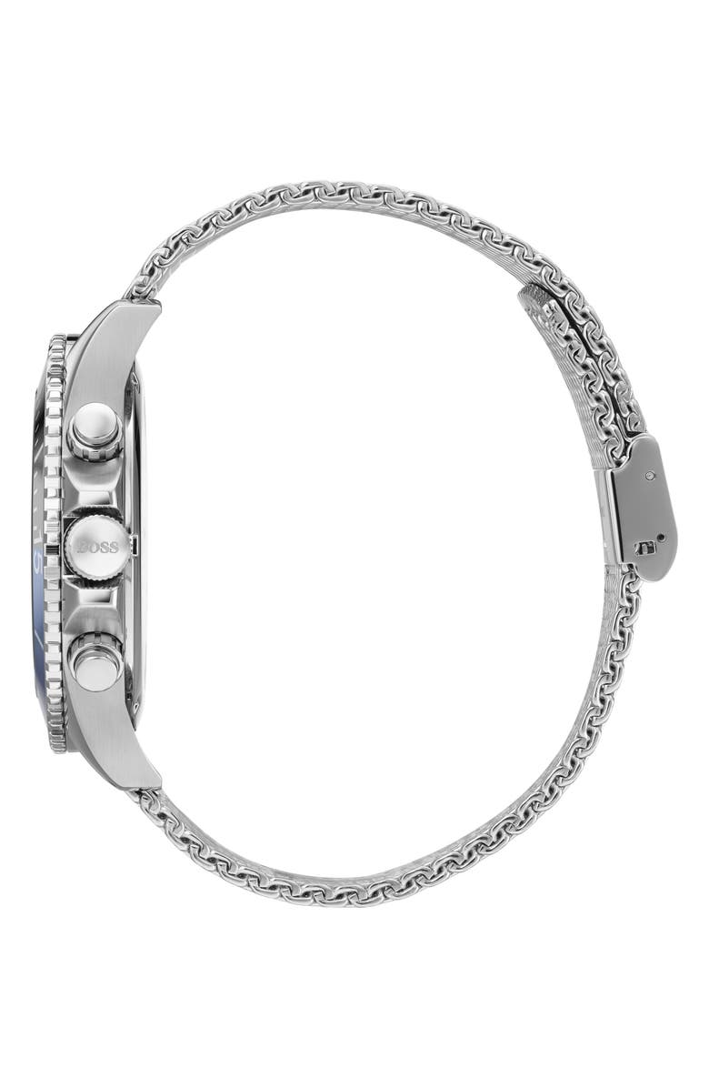 BOSS Ocean Edition Chronograph Mesh Strap Watch, 46mm, Alternate, color, 