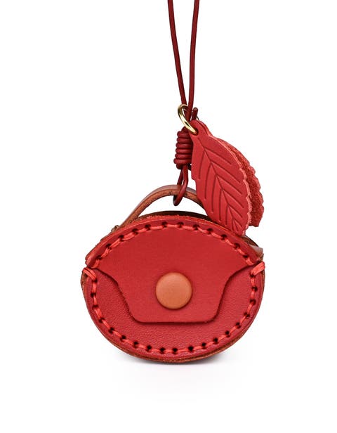 Oval Genuine Leather Two Tone Mini Charm