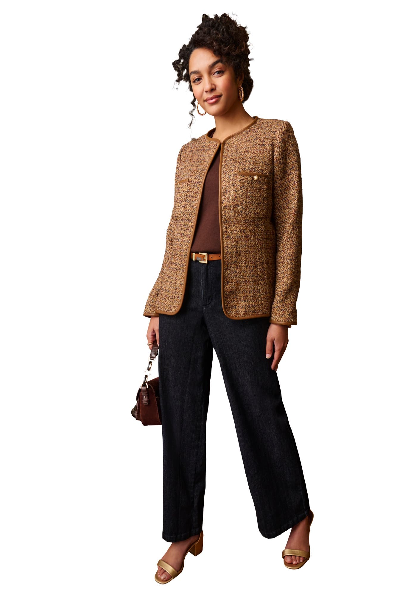 selected BROWN MULTI TWEED
