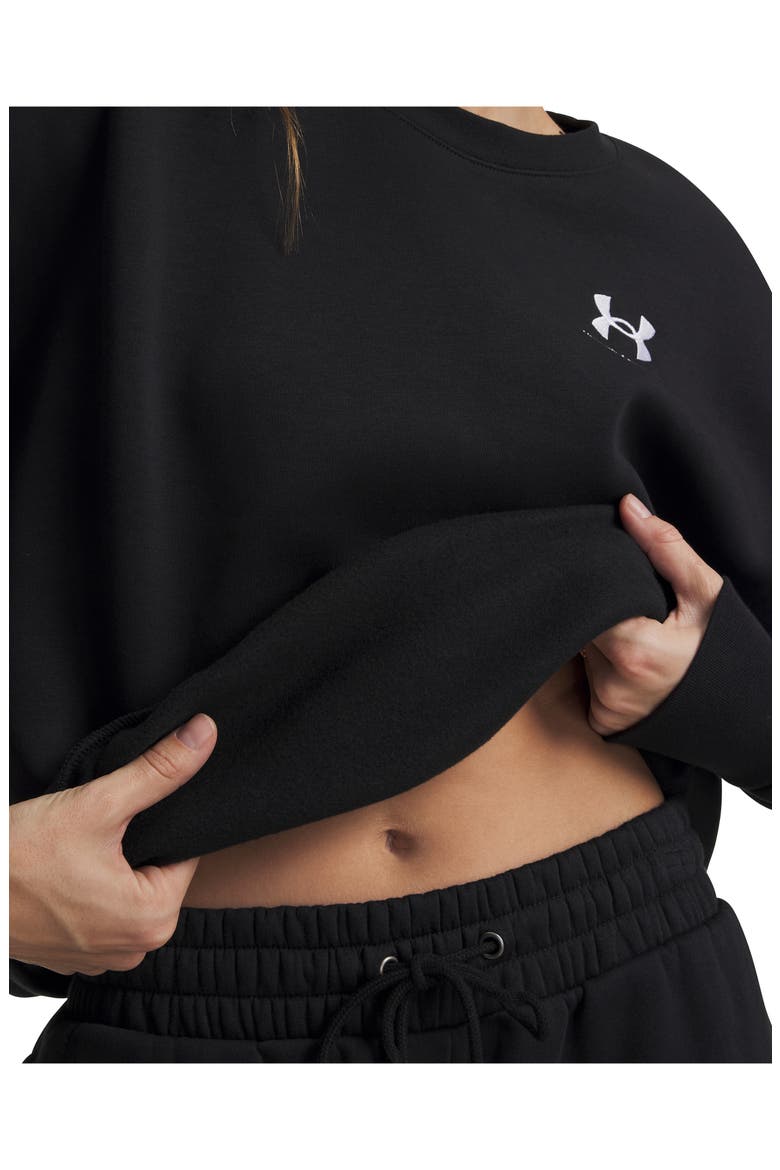 Icon Fleece Crewneck Sweatshirt, Alternate, color, BLACK / / WHITE
