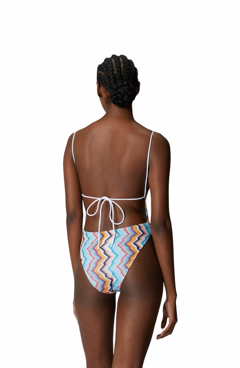 Missoni Sporty One-piece Swimsuit With Zig Zag Pattern, Alternate, color, Multicoloured
