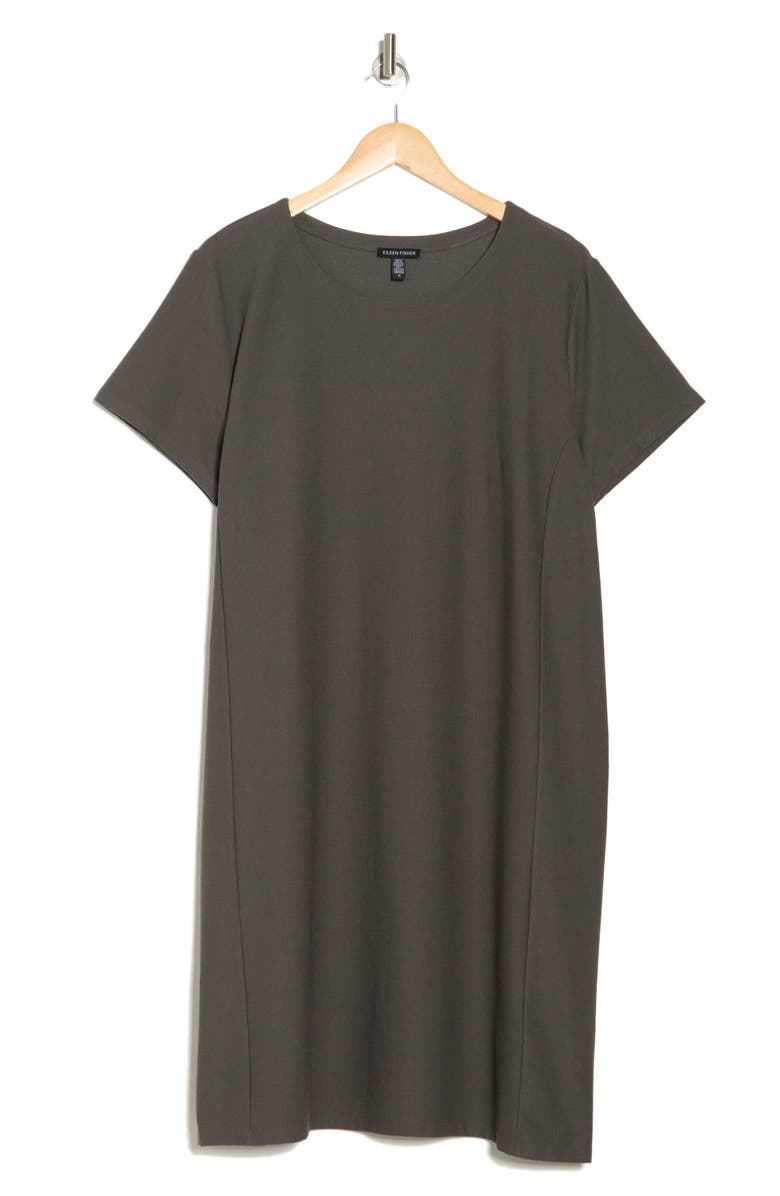 Eileen Fisher Jewel Neck Shift Dress, Alternate, color, Grove