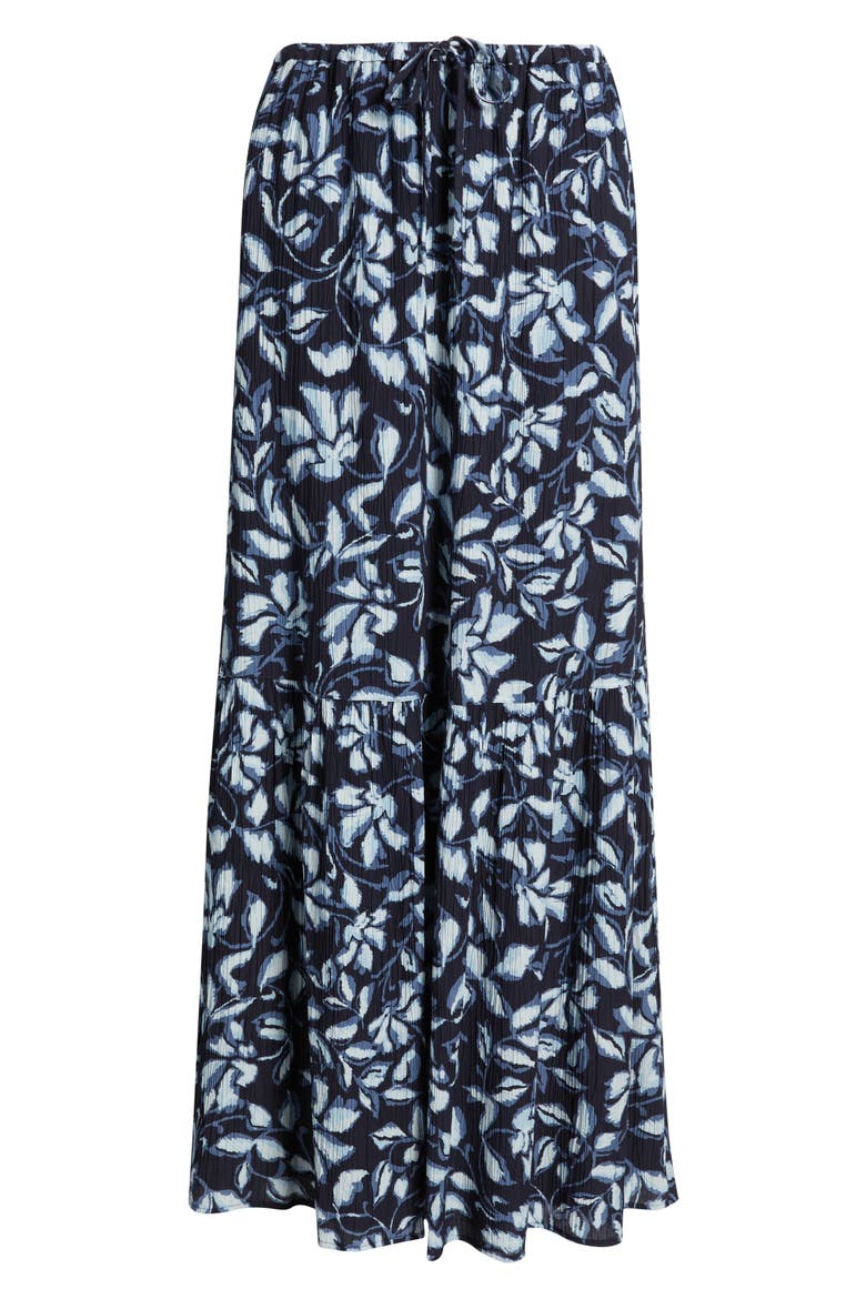 Marulo Floral Tiered Maxi Skirt, Alternate, color, NAVY JASMINE