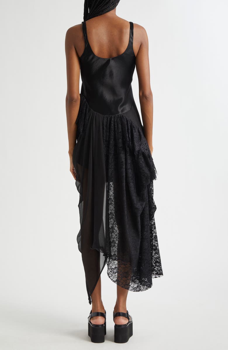 Collina Strada Ammi Fanny Asymmetric Satin & Lace Tank Dress, Alternate, color,