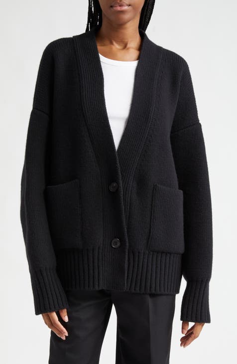 Nordstom Collection Black 100% Cashmere Open Ribbed good Cardigan sz XS