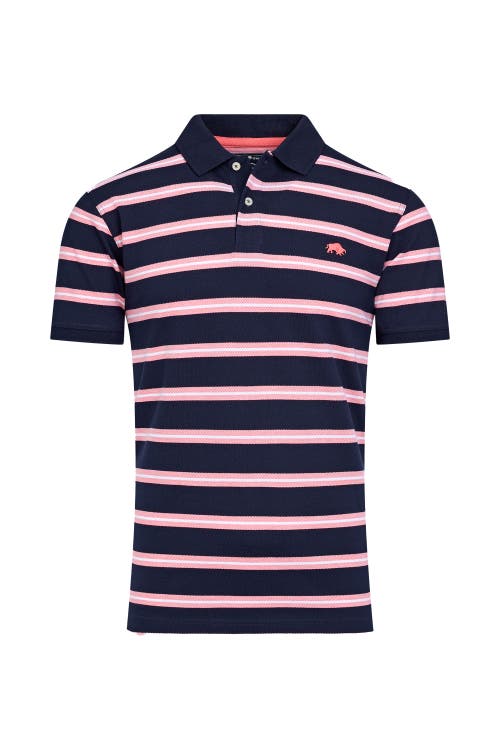 Raging Bull Trio Stripe Polo In Multi
