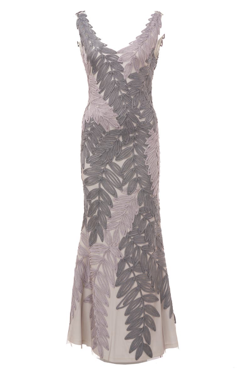 JS Collections Leaf Soutache Trumpet Gown, Alternate, color,