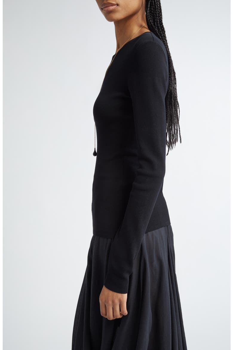 Compact Organic Cotton Top, Alternate, color, BLACK