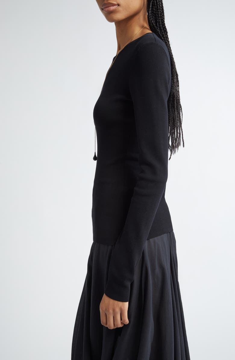 TOTEME Compact Organic Cotton Top, Alternate, color, Black