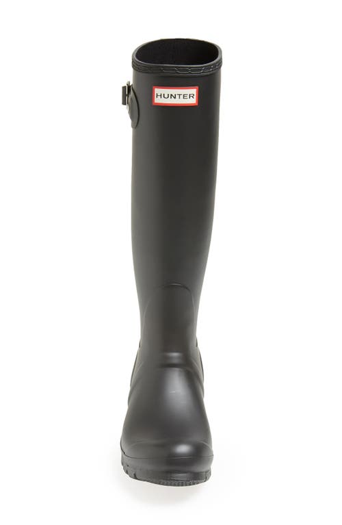Hunter Womens Solid Black Rubber Knee High Rain Boots Shoes In Black