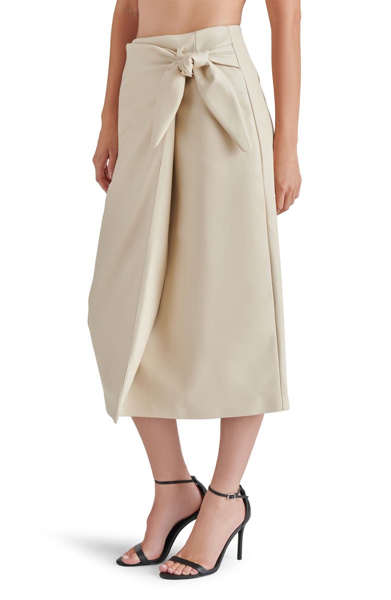 Steve Madden Navia Wrap Faux Leather Midi Skirt, Alternate, color,