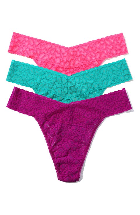 Leopard Cross Dye Assorted 3-Pack Original Rise Thongs