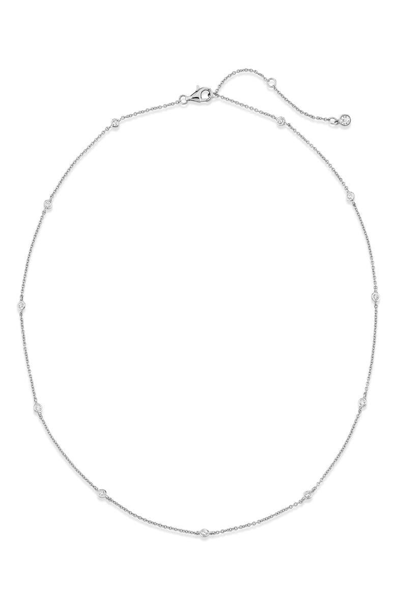 Crislu Cubic Zirconia Bezel Station Necklace, Alternate, color,