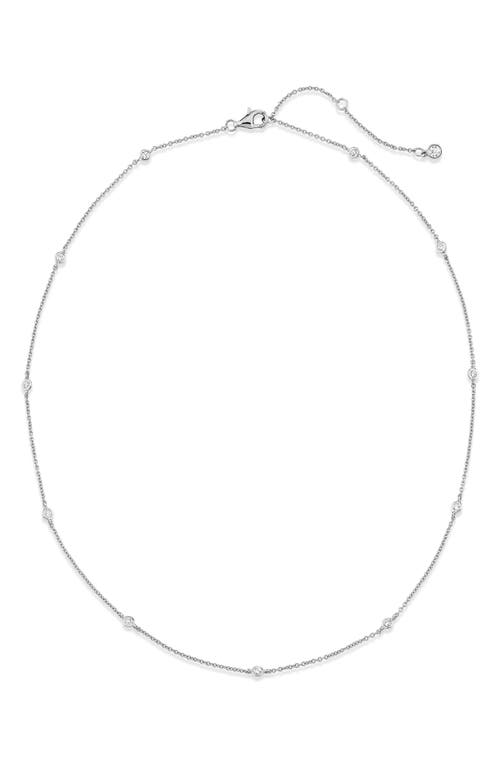Crislu Cubic Zirconia Bezel Station Necklace In Metallic
