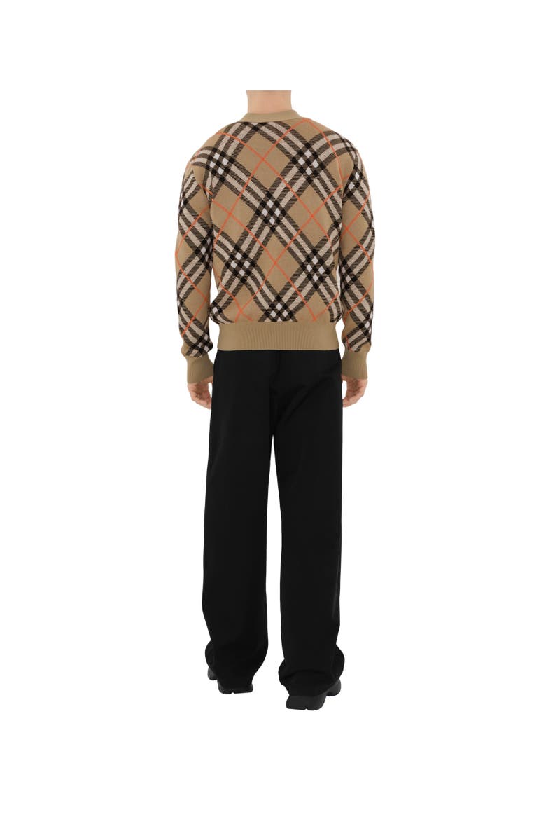 Burberry Check Wool Mohair Blend Cardigan, Alternate, color, Sand