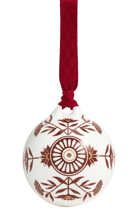 Festive Red Splendor No. 1 22K Gold Accent Bone China Ornament