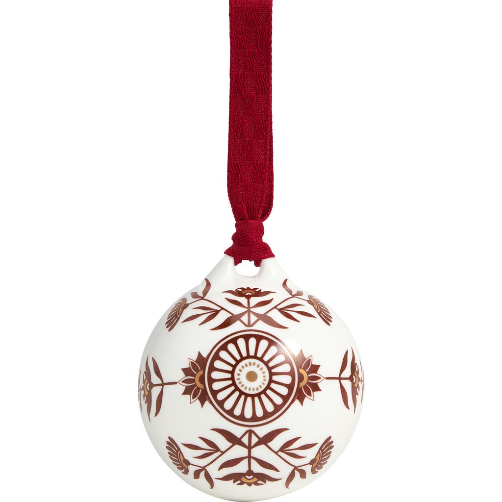 Wedgwood Festive Red Splendor No. 1 22k Gold Accent Bone China Ornament In Multi