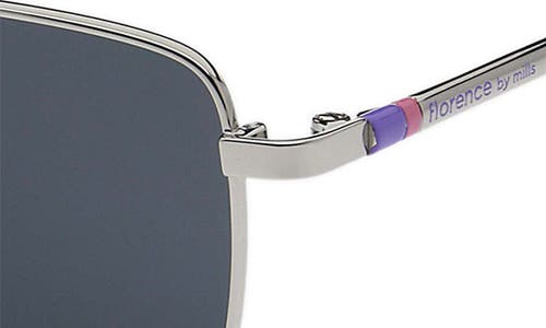 Florence By Mills 54mm Square Sunglasse In Silver