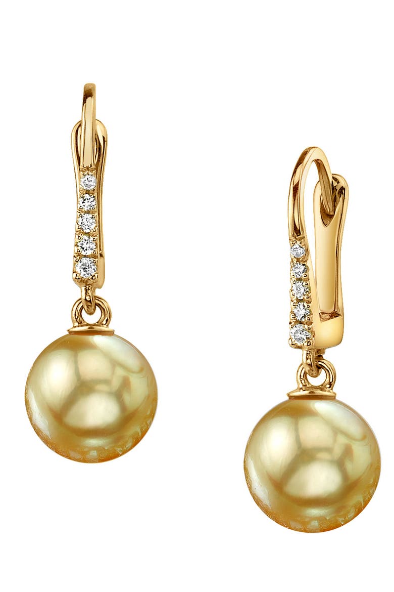 Golden Pearl Susan Earrings, Main, color, Yellow Gold
