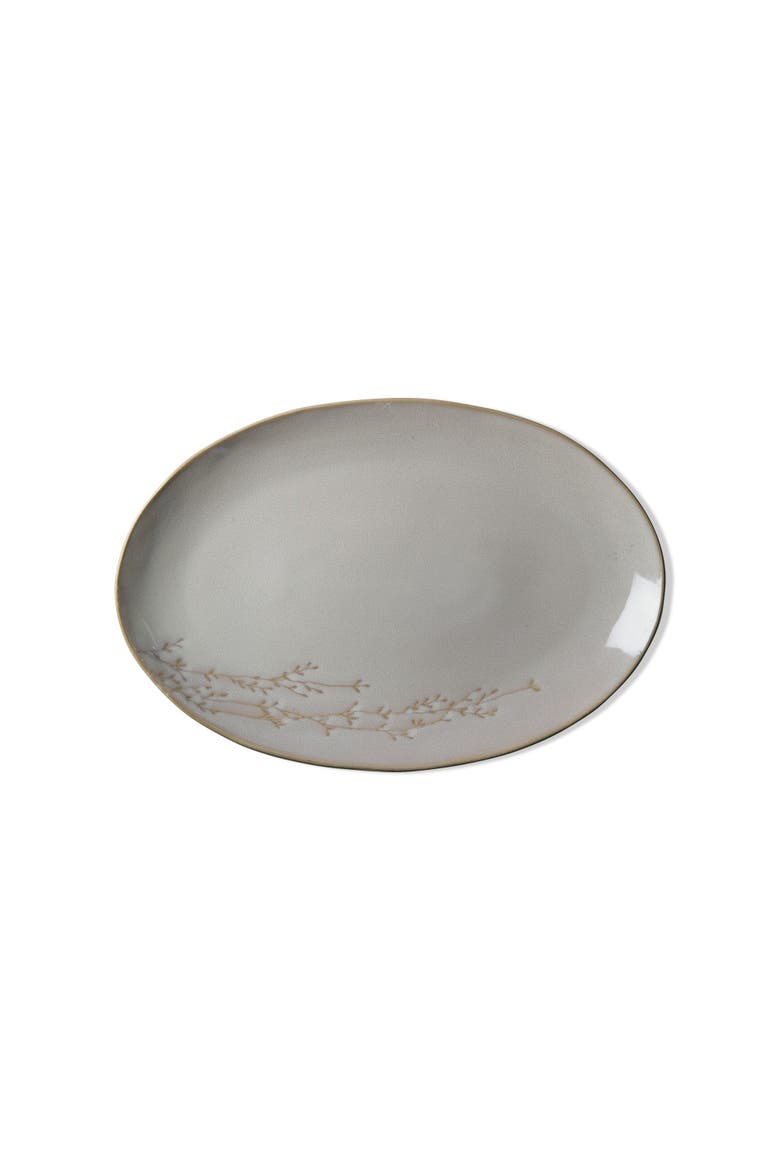 Ivory Ceramic Vine Platter Everyday Serving Board Dishwasher Safe, Main, color, Beige