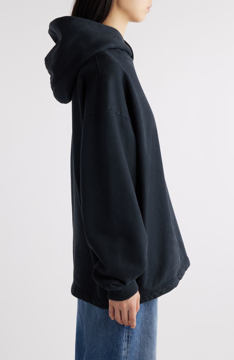 Acne Studios Fikka U Stamp Organic Cotton Hoodie, Alternate, color, Black
