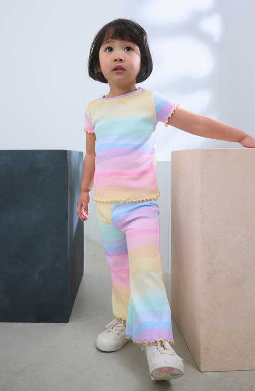 Next Kids' Rainbow T-shirt & Flare Leggings Set In Neutral