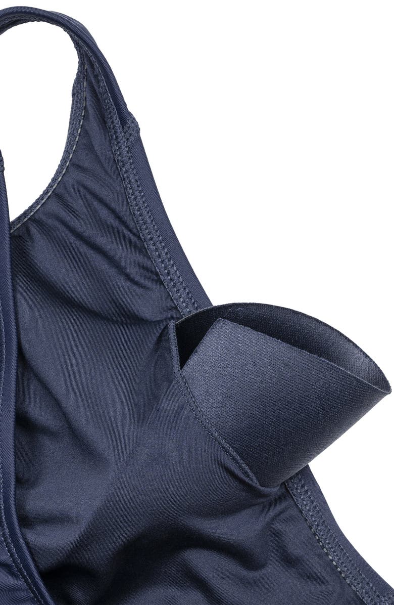 Calypsa Plus Size Maya Tankini Swim Top With Removable Cups, Alternate, color, Black