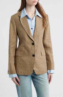 Frank Plaid Linen Blazer with Poplin Bib