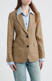 rag & bone Frank Plaid Linen Blazer with Poplin Bib