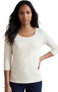 Jessica London Stretch Cotton Scoop Neck Tee