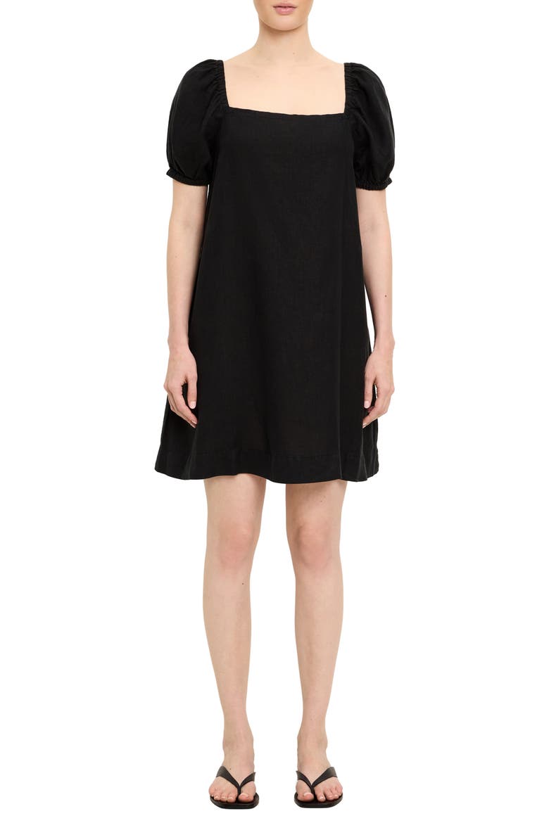 Tabitha Square Neck Babydoll Dress, Main, color, BLACK