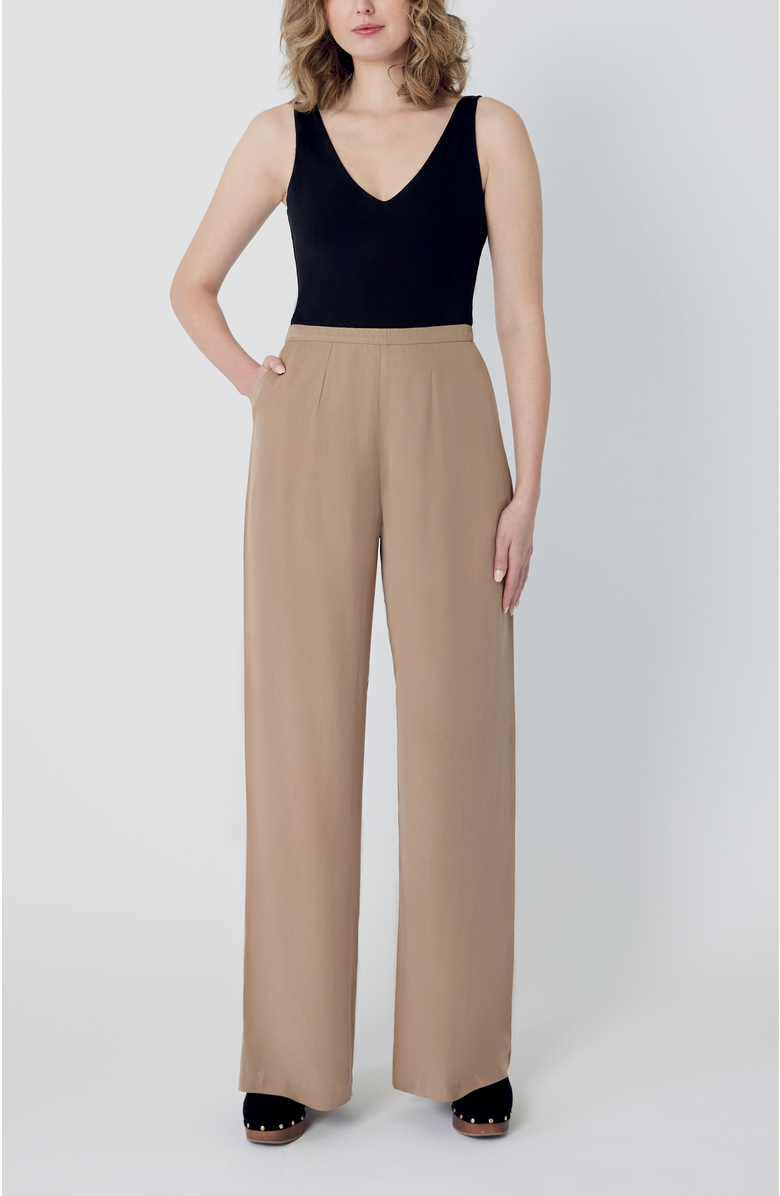 Aam The Label The Tall Wide Leg Pant For Full Hips, Main, color, Desert