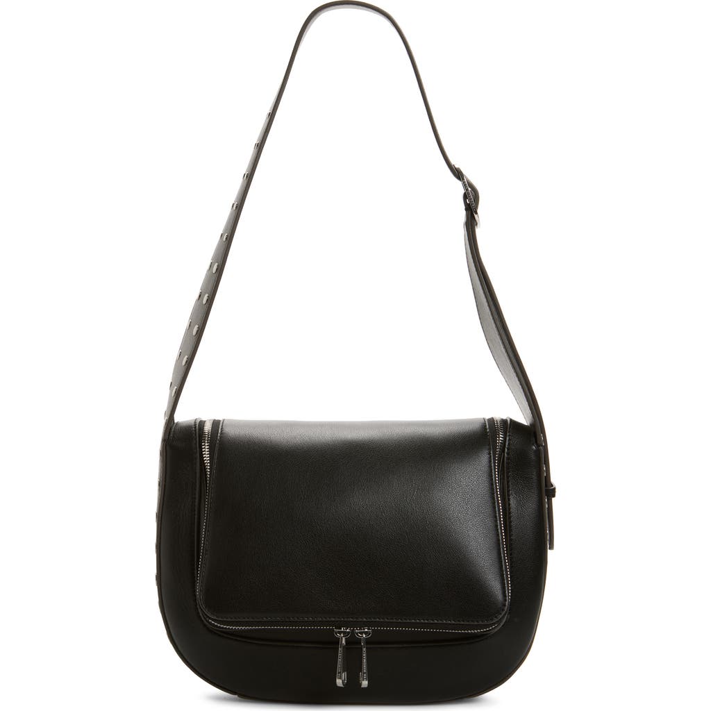 Shop Anya Hindmarch Vere Studded Leather Shoulder Bag In Black