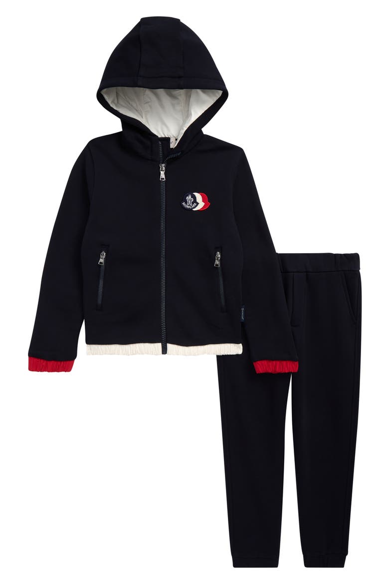 Kids' Contrast Trim Hoodie & Joggers Set, Main, color, NAVY