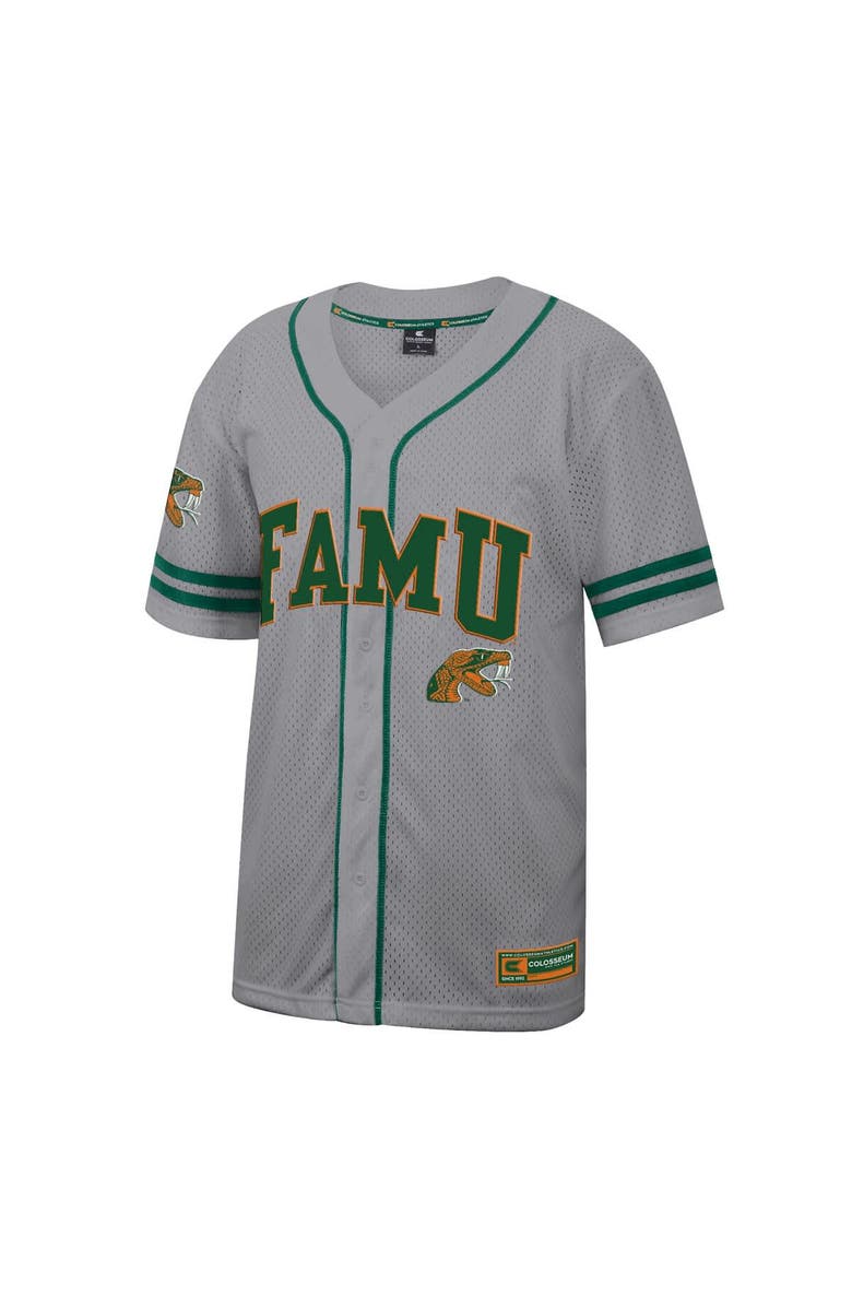 COLOSSEUM Men's Colosseum Gray Florida A&M Rattlers Free Spirited Baseball Jersey, Alternate, color, Gray