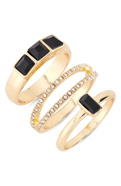 Set of 3 Baguette Rings